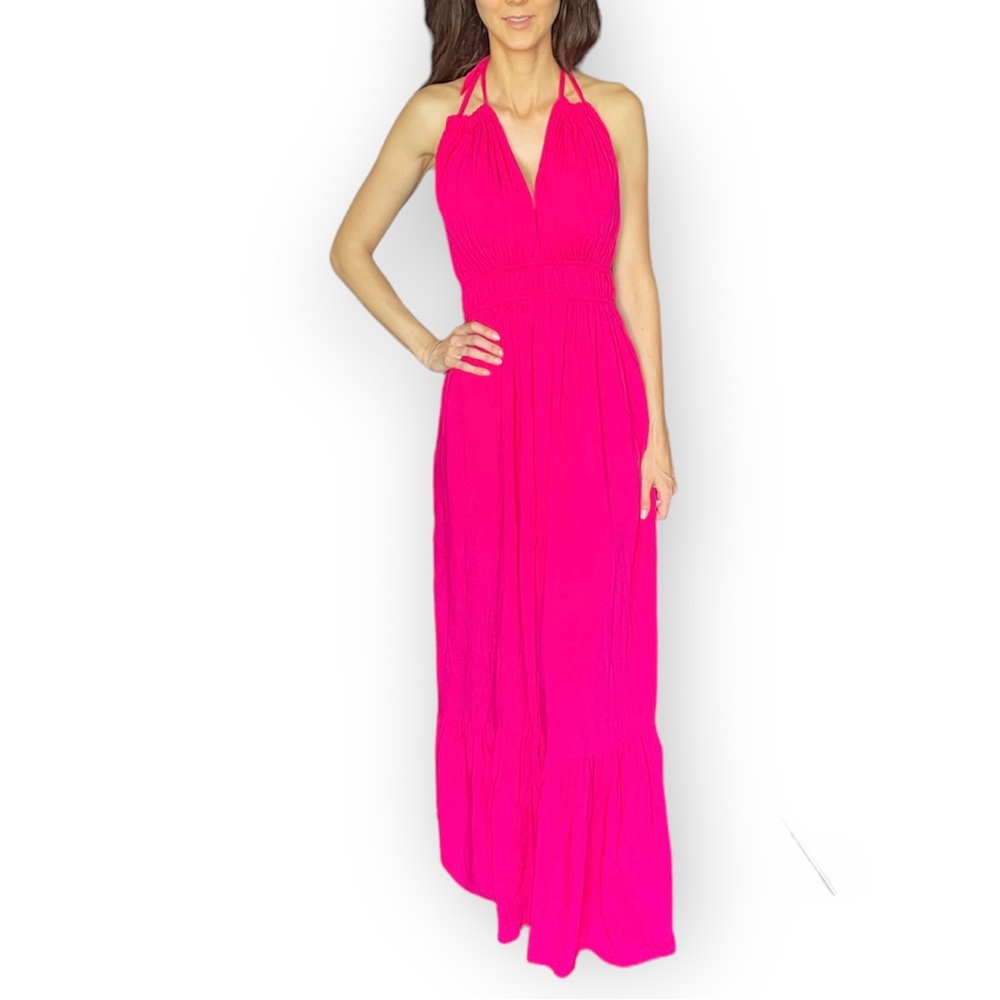 LAST ONE - New HOT PINK Brazilian Maxi Dress - Picture 1 of 6